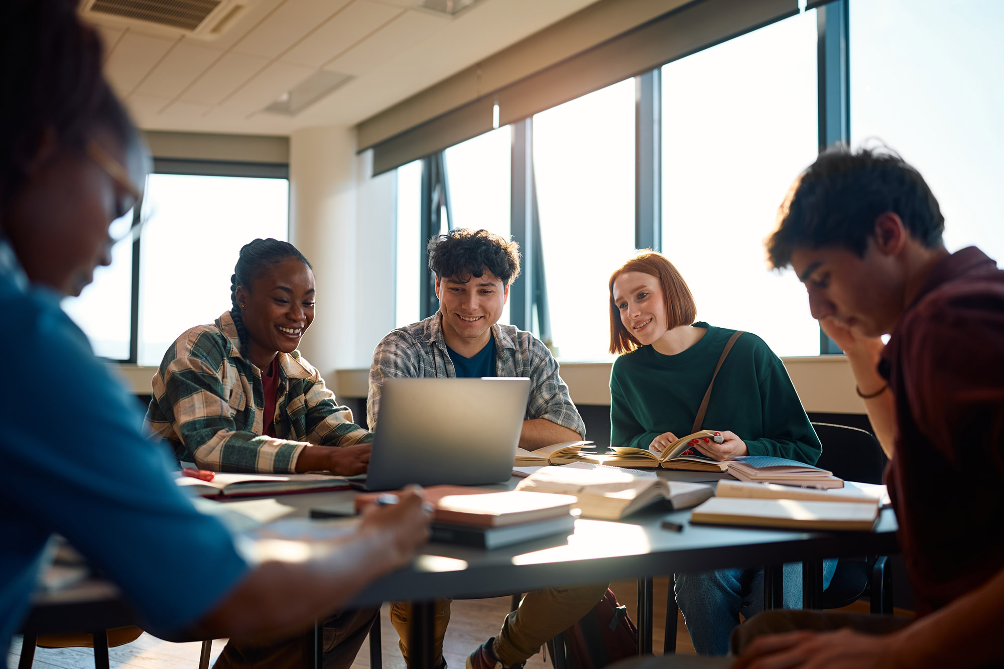 Students in a classroom.